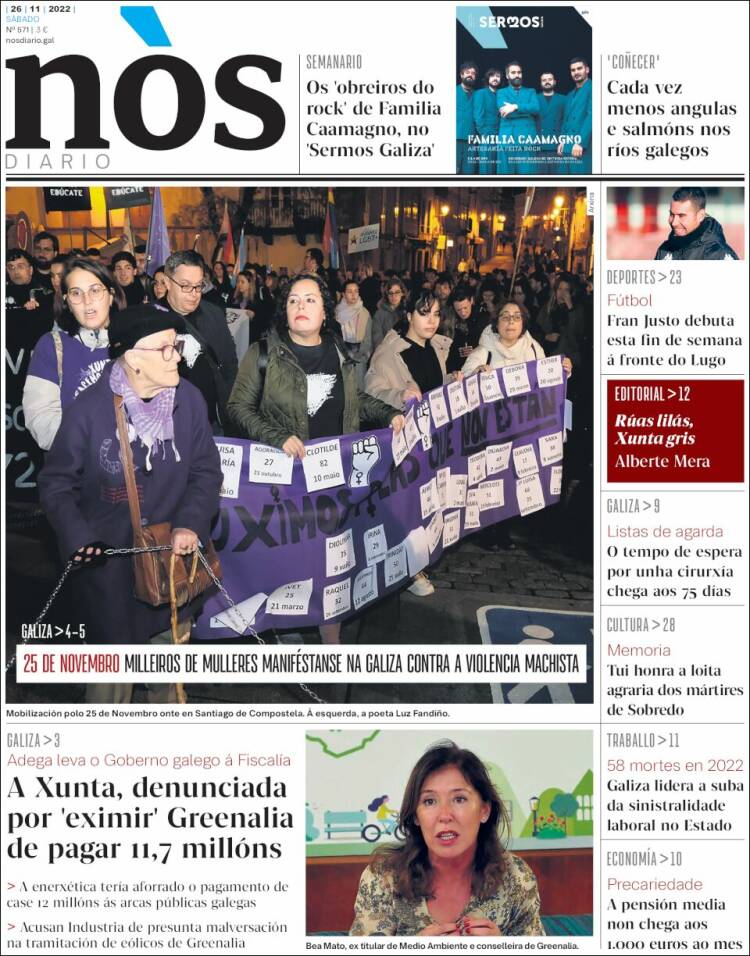 Portada de Nòs Diario (España)