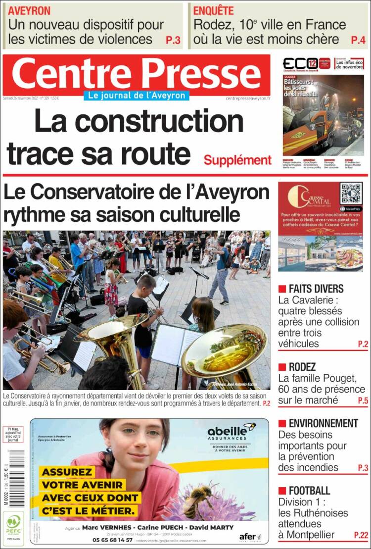 Portada de Centre Presse (France)