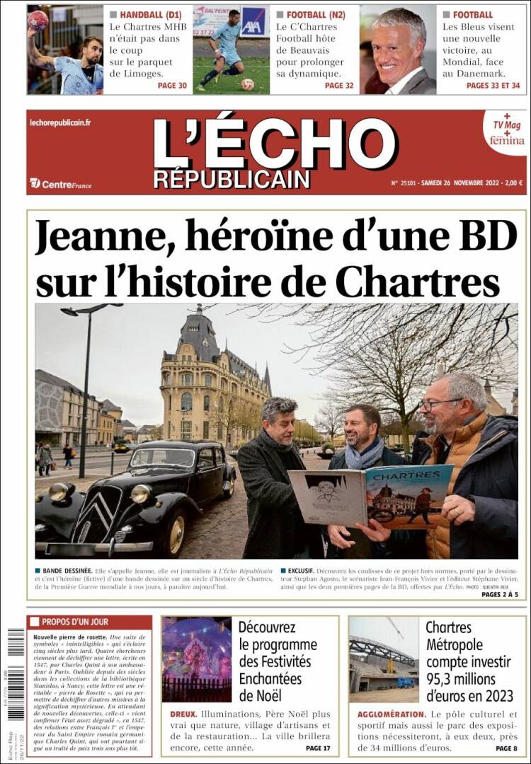 Portada de L'Echo Républicain (Francia)