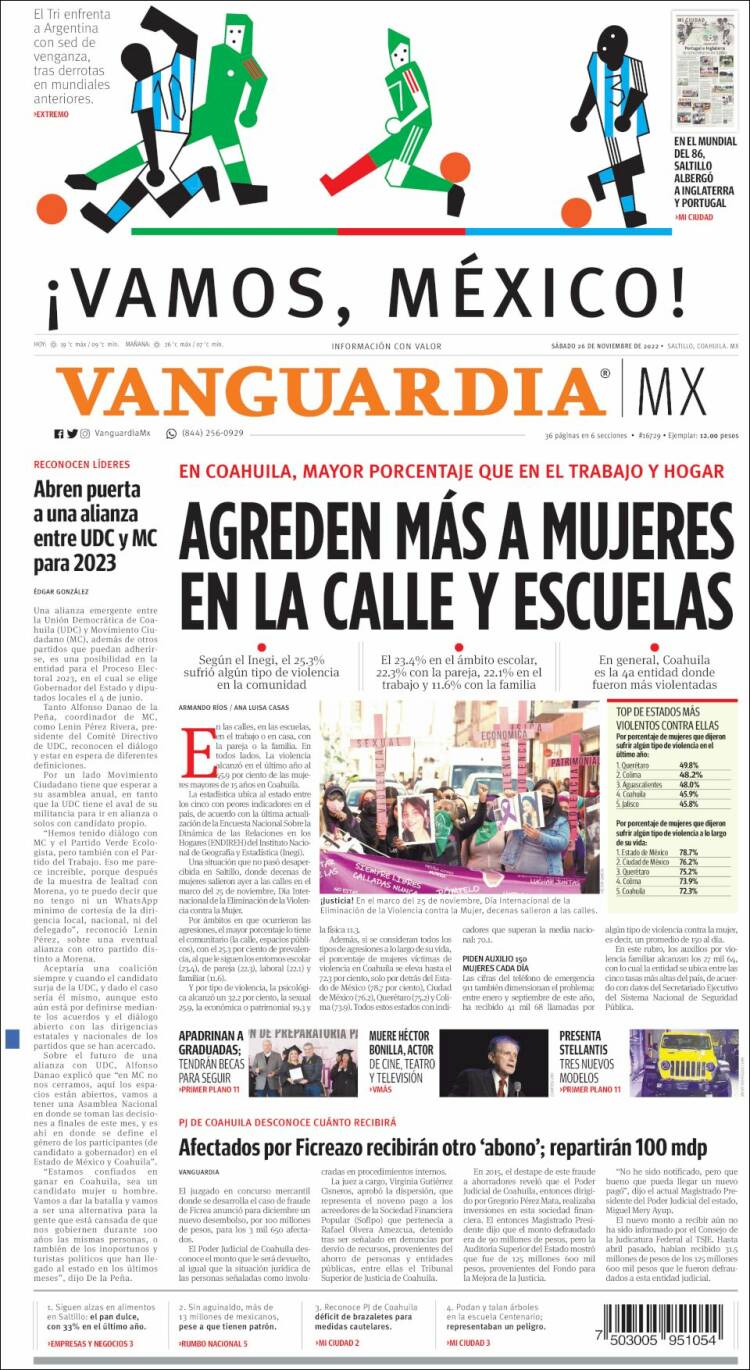 Portada de Vanguardia (México)