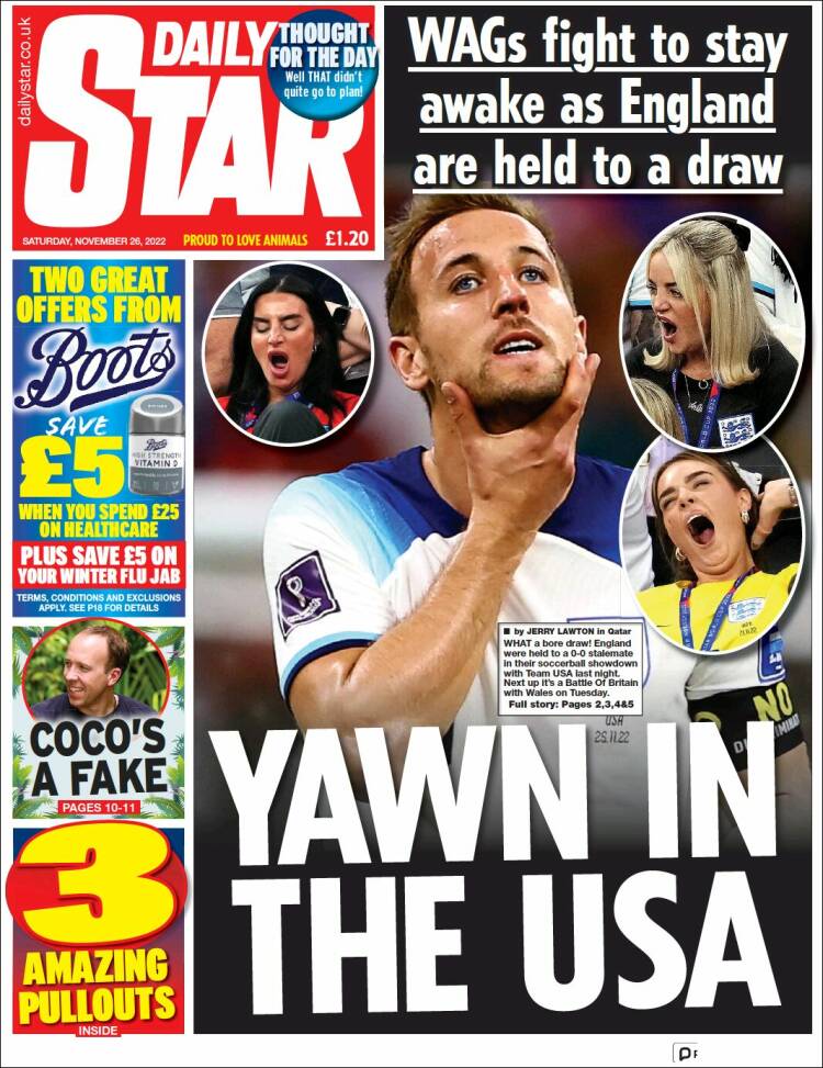 Portada de Daily Star (Reino Unido)