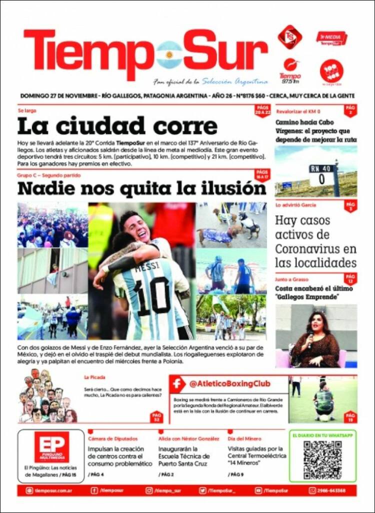 Portada de Tiempo Sur (Argentina)