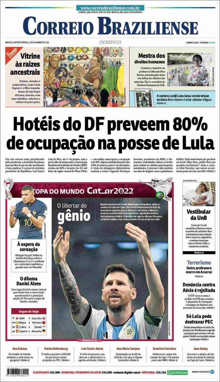 Portada de Correio Braziliense (Brasil)