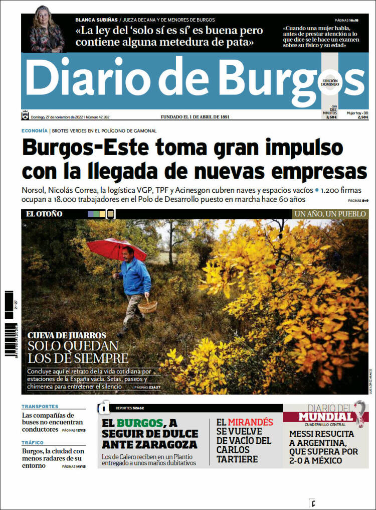 Portada de Diario de Burgos (España)