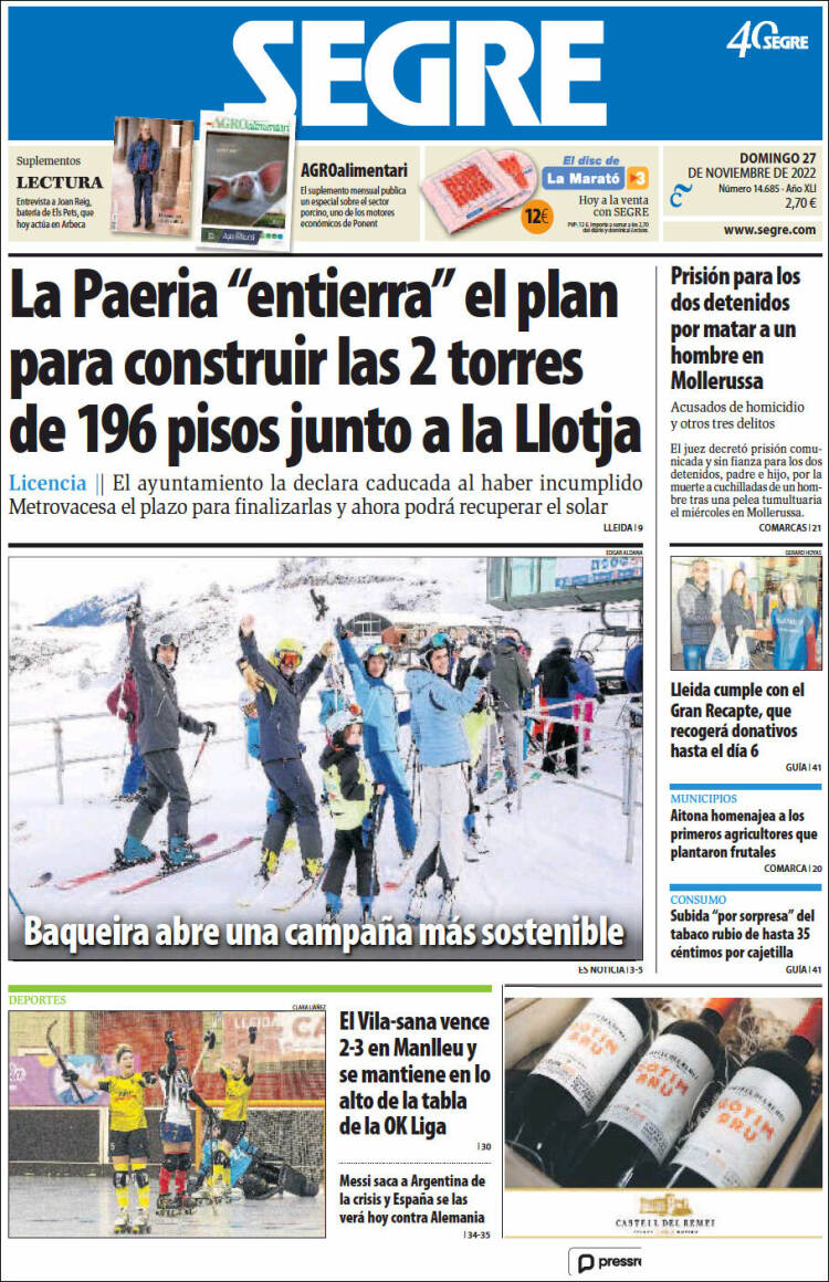 Portada de Segre  (España)