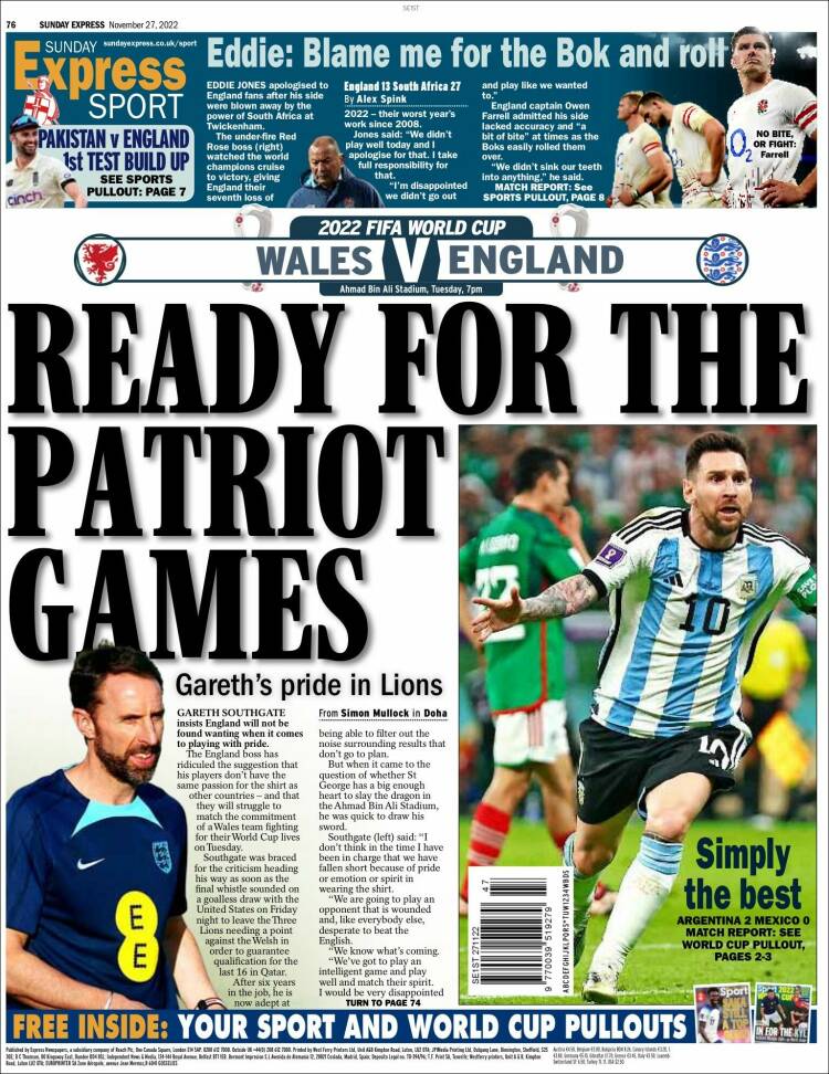 Portada de Express Sport (Reino Unido)
