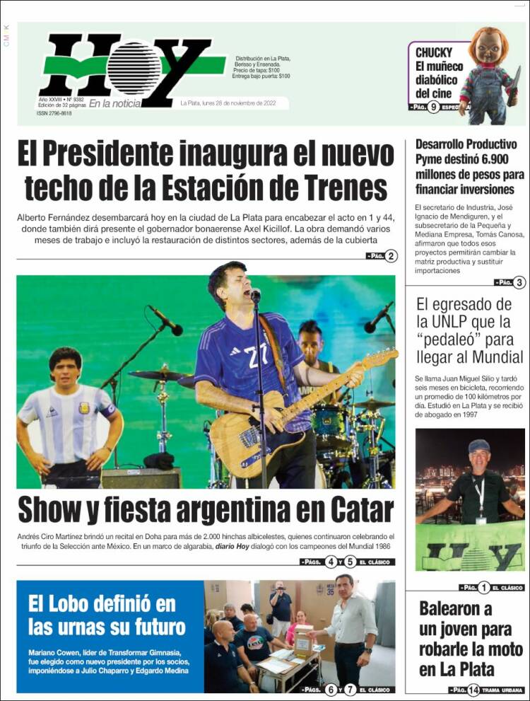 Portada de Diario Hoy (Argentina)