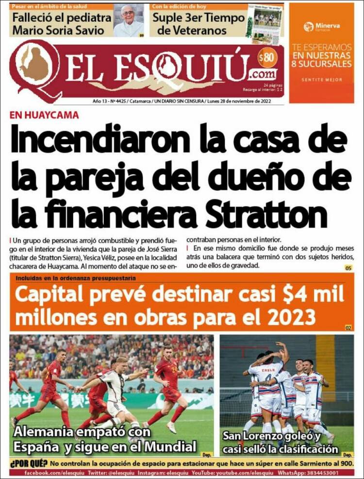 Portada de El Esquiu (Argentina)