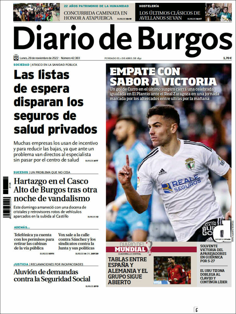 Portada de Diario de Burgos (Espa&ntilde;a)