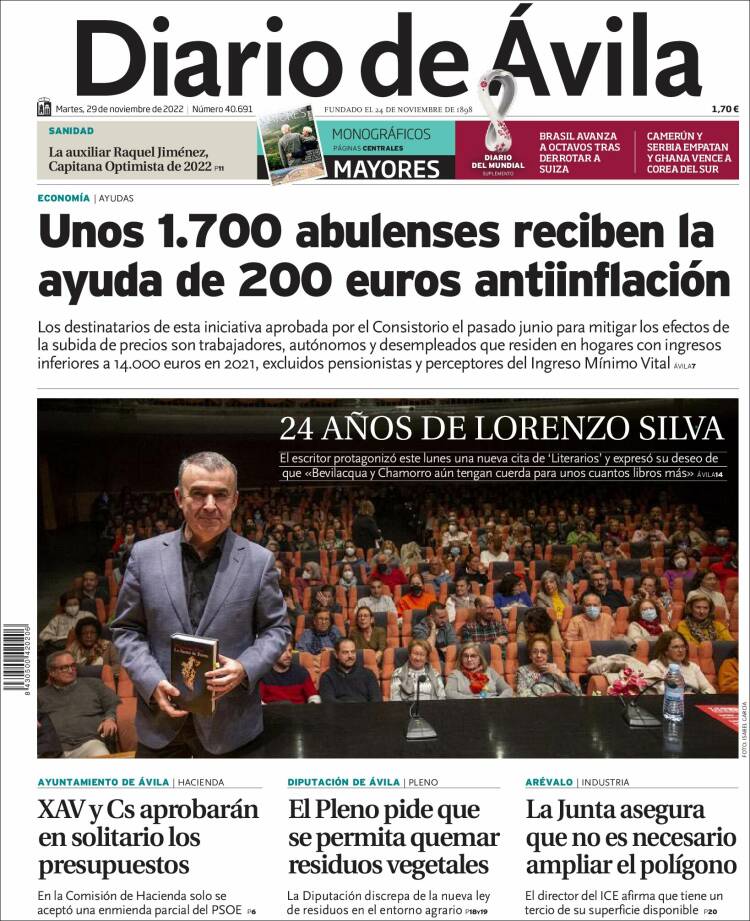 Portada de Diario de Ávila (España)