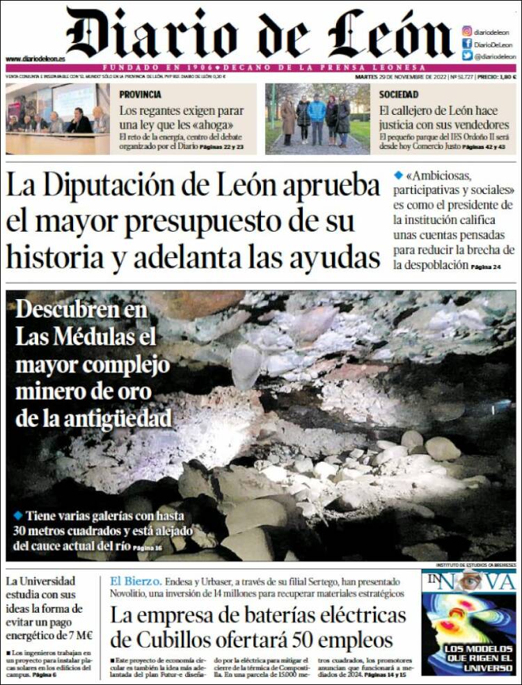 Portada de Diario de León (España)