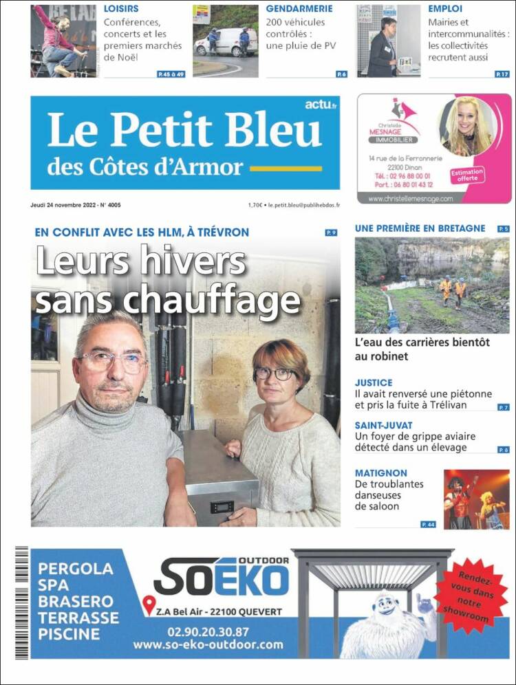 Portada de Le Petit Bleu (Francia)