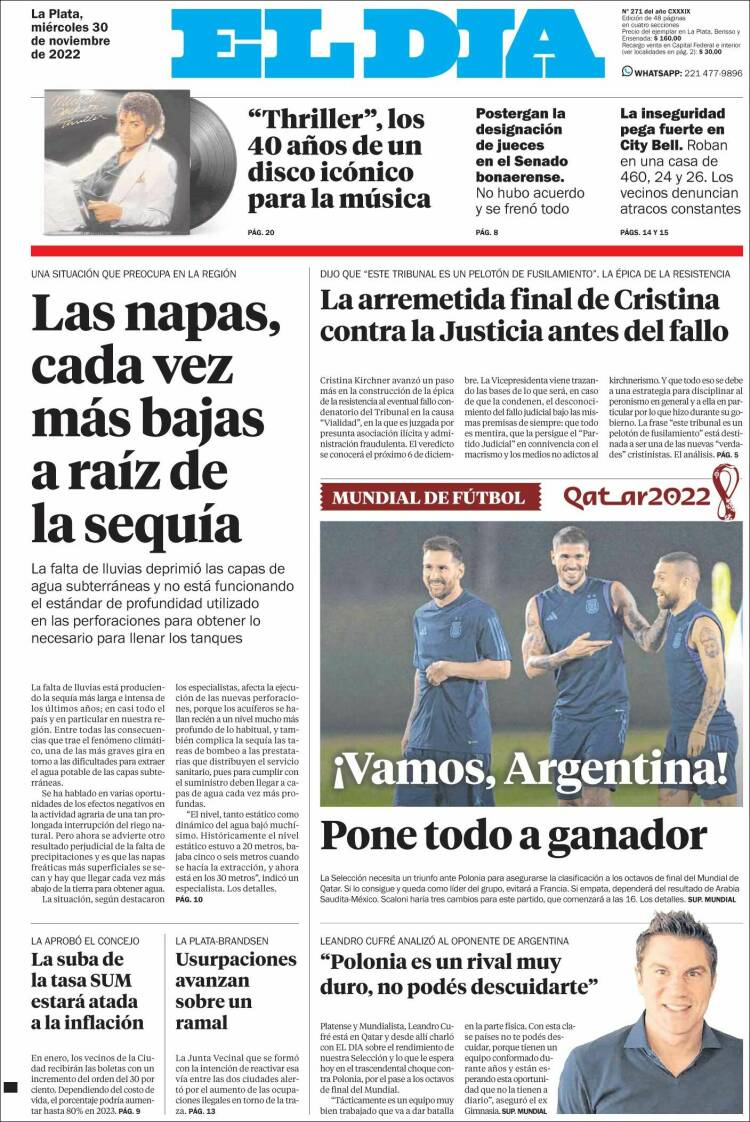 Portada de El Día de la Plata (Argentina)