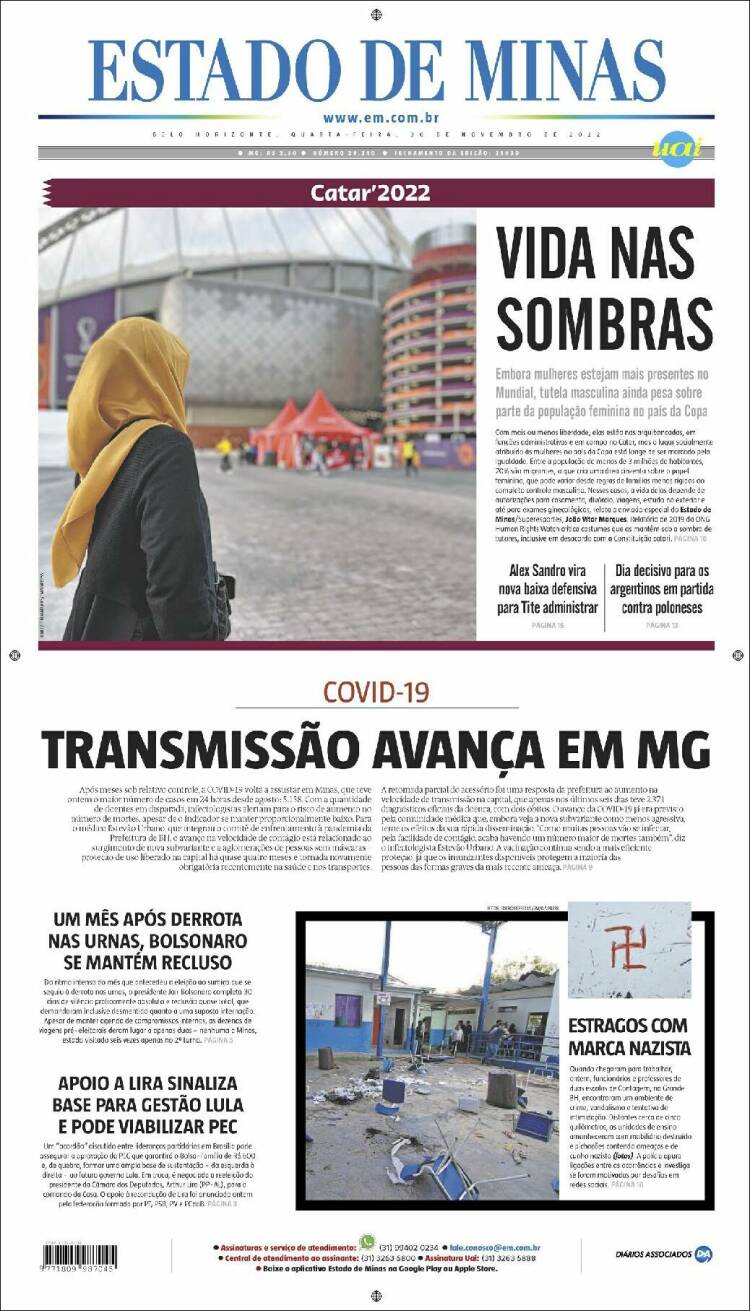Portada de Jornal Estado de Minas (Brasil)