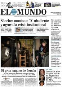 Portada de El Mundo (España)