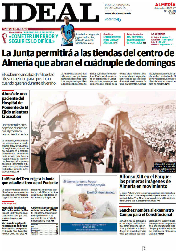 Portada de Ideal Almeria (España)