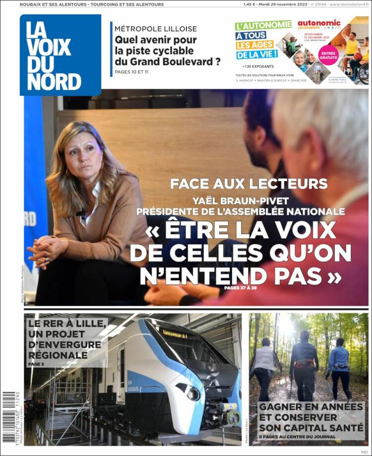 Portada de La Voix du Nord (Francia)