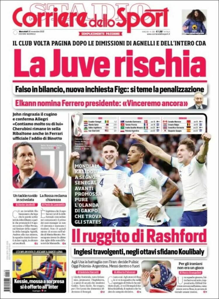 Portada de Corriere dello Sport (Italia)