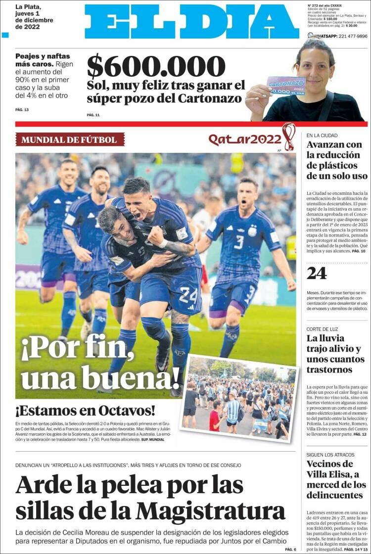 Portada de El Día de la Plata (Argentine)