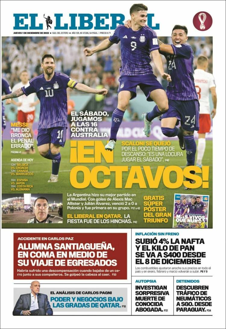 Portada de Diario El Liberal (Argentine)
