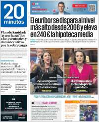 Portada de 20 Minutos - Madrid (España)