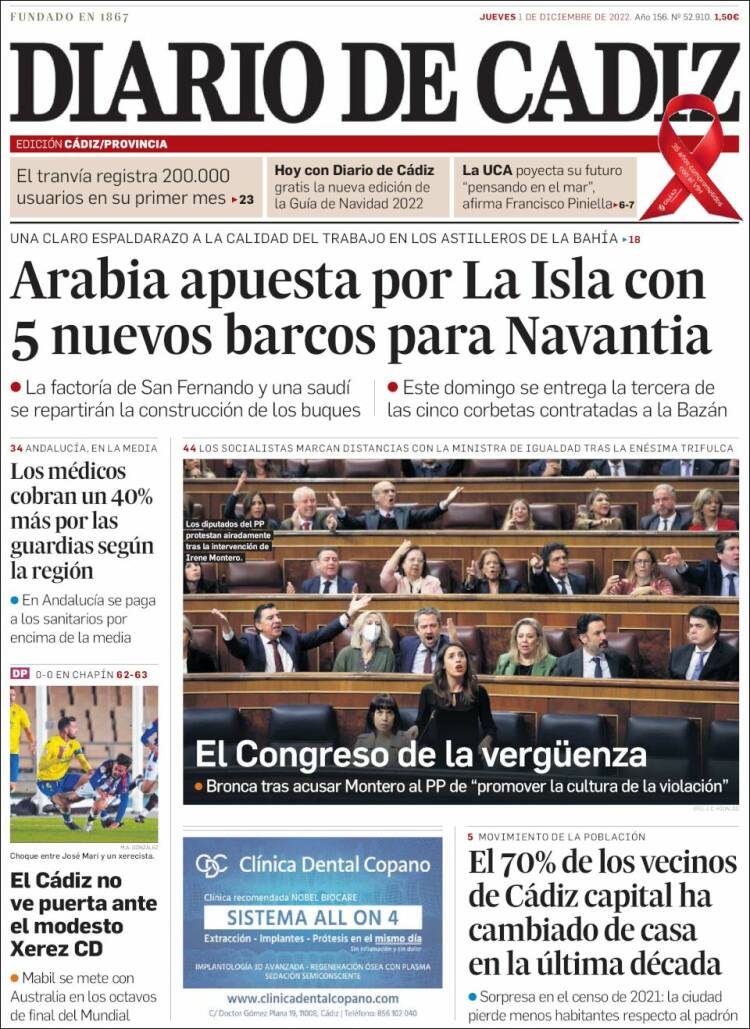 Portada de Diario de Cádiz (Spain)