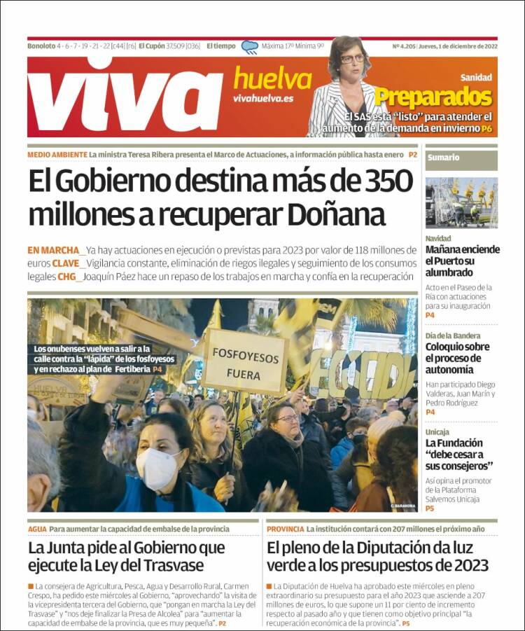 Portada de Viva Huelva (España)