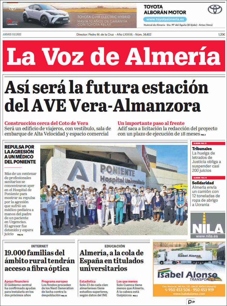 Portada de La Voz de Almería (Spain)