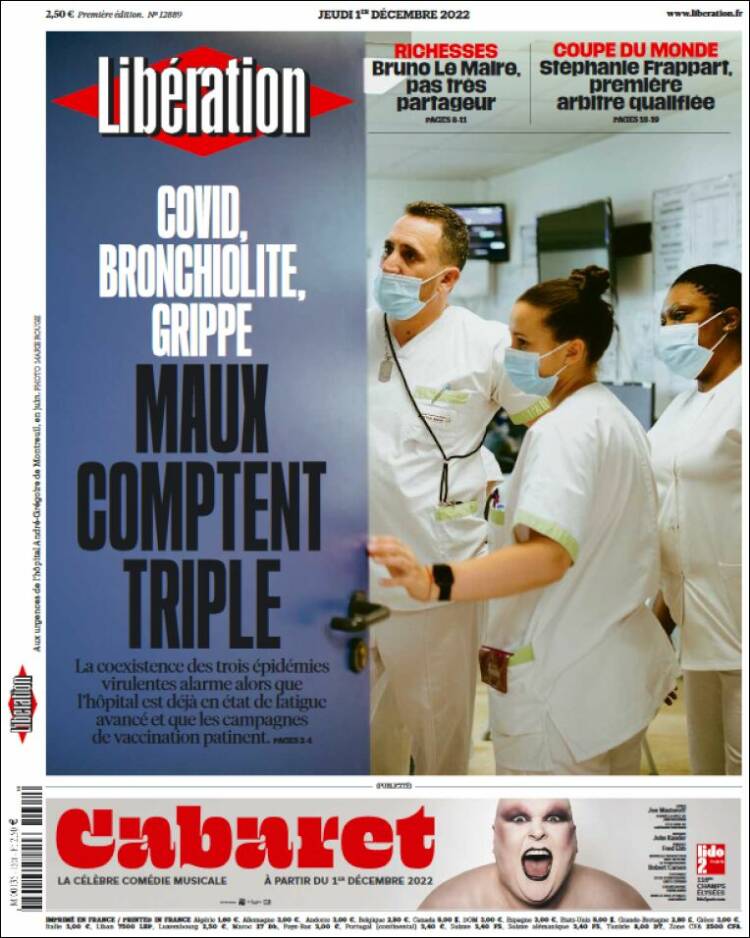 Portada de Libération (Francia)