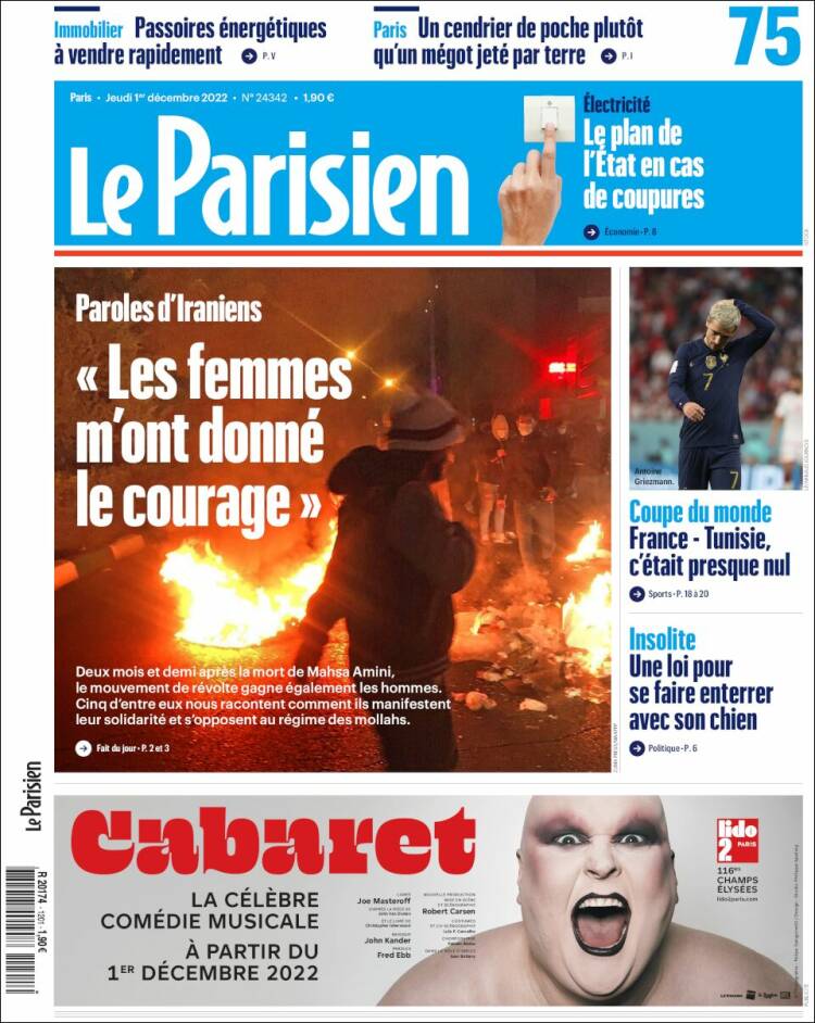 Portada de Le Parisien (Francia)