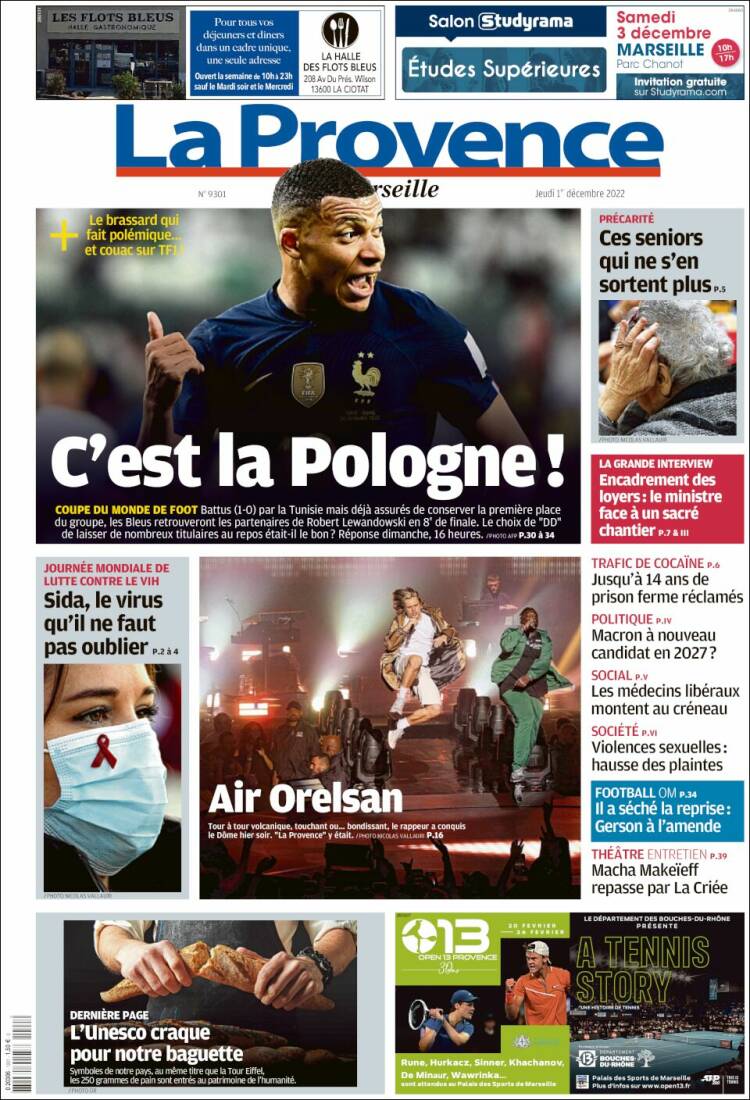 Portada de La Provence (Francia)