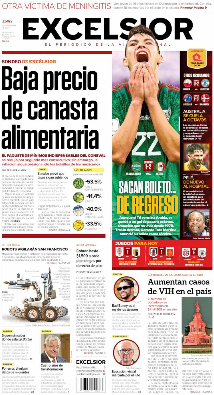 Portada de Excelsior (México)