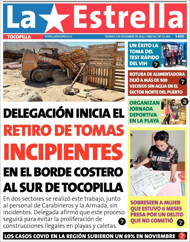 Portada de La Estrella de Tocopilla (Chile)