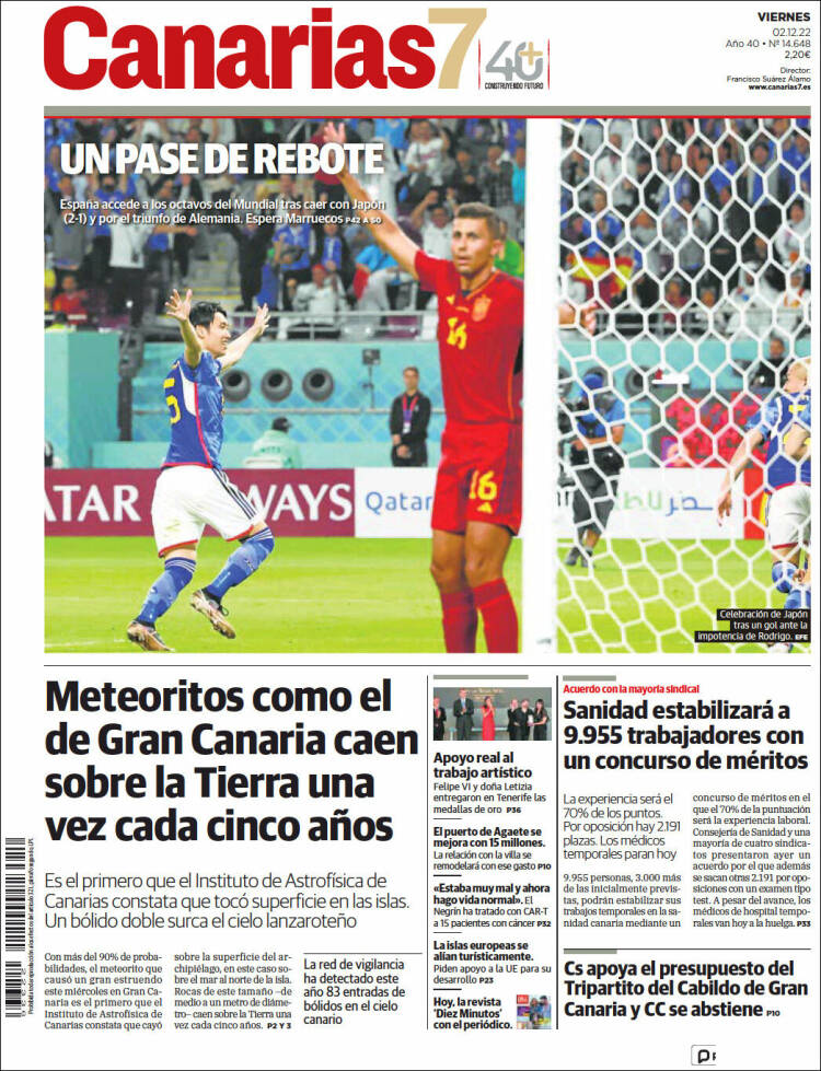 Portada de Canarias 7 (España)