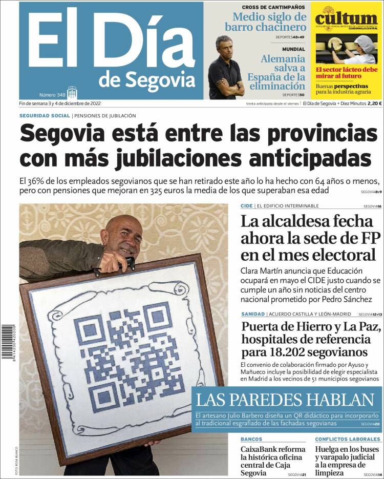 Portada de El Día de Segovia (España)