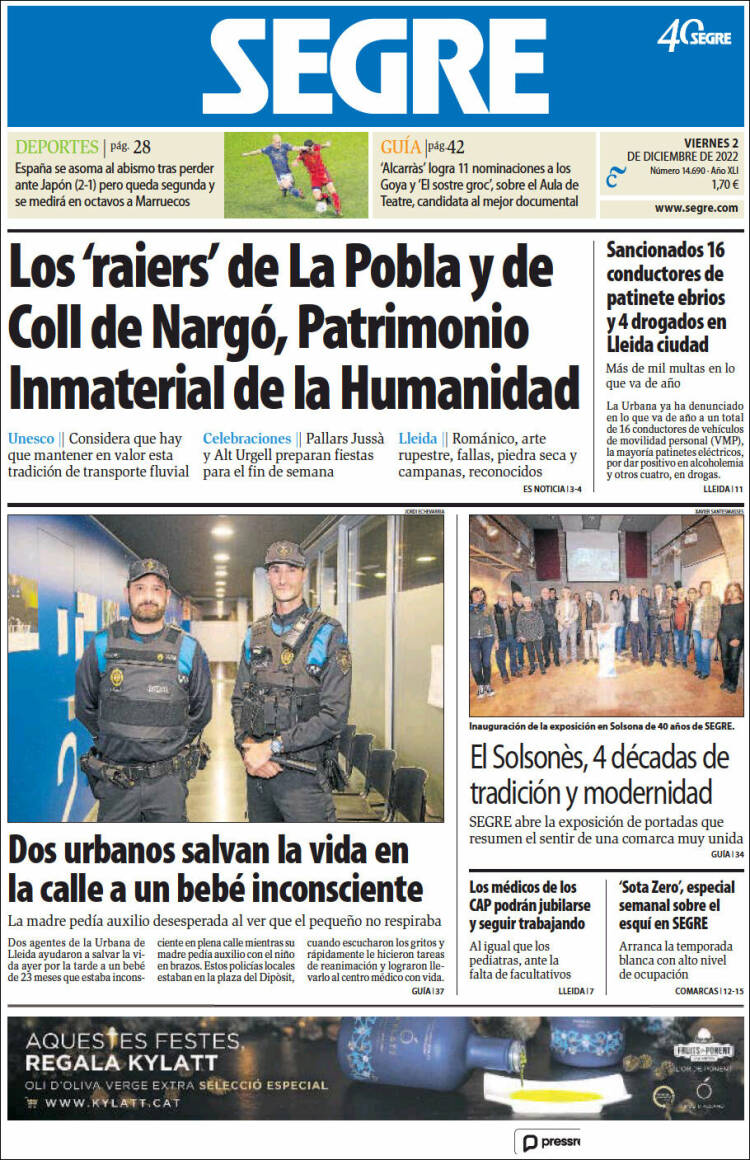 Portada de Segre  (España)