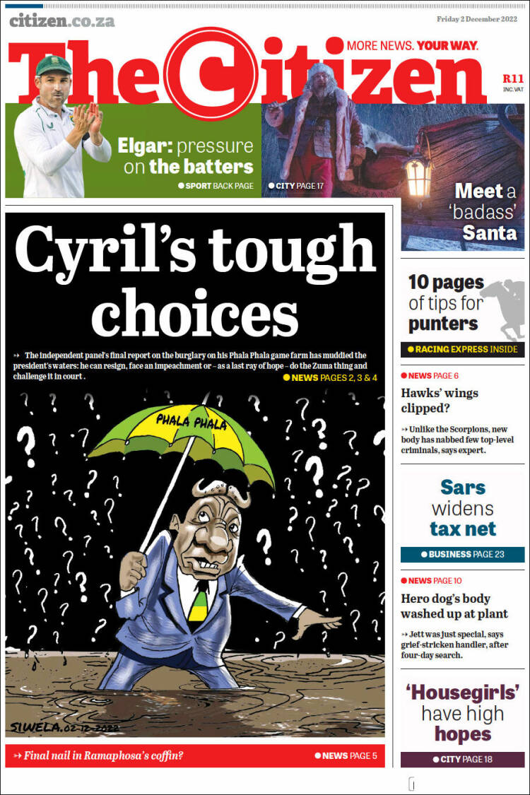 Portada de The Citizen (Sudáfrica)