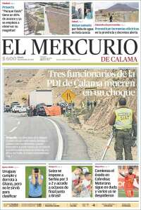 Portada de El Mercurio - Calama (Chile)