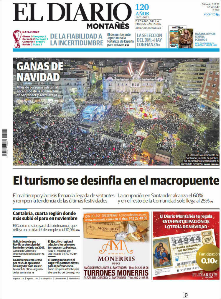 Portada de El Diario Montañés (España)