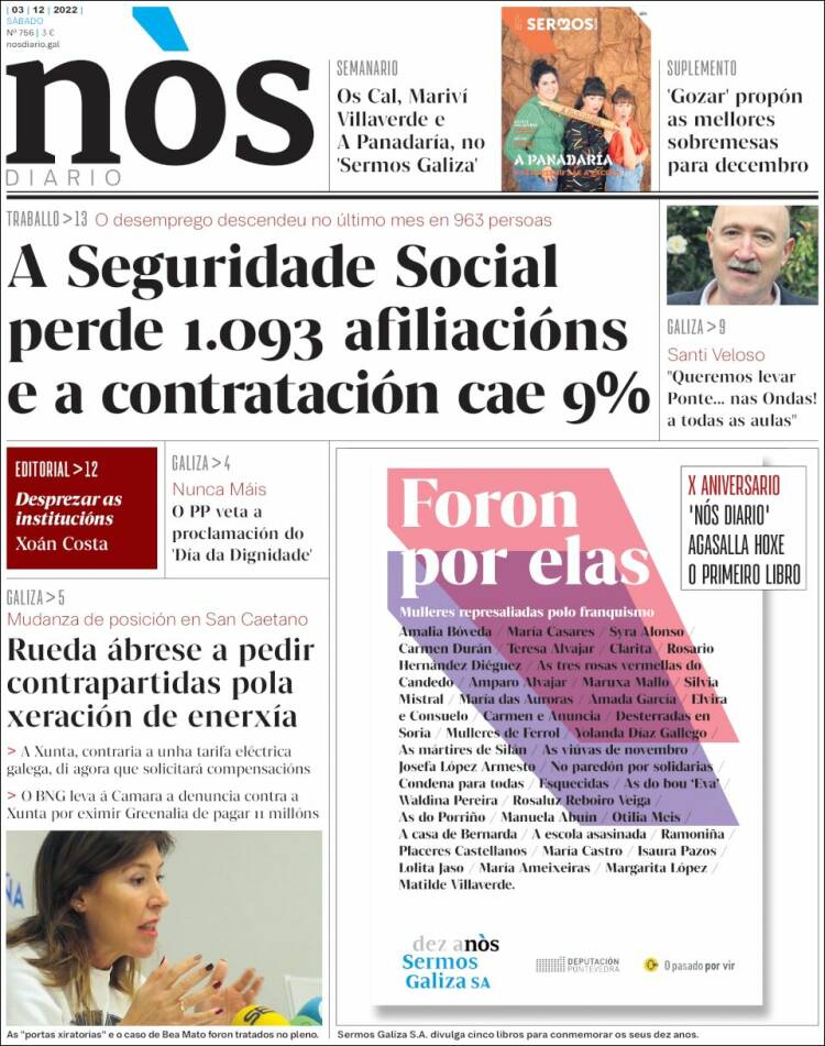 Portada de Nòs Diario (España)