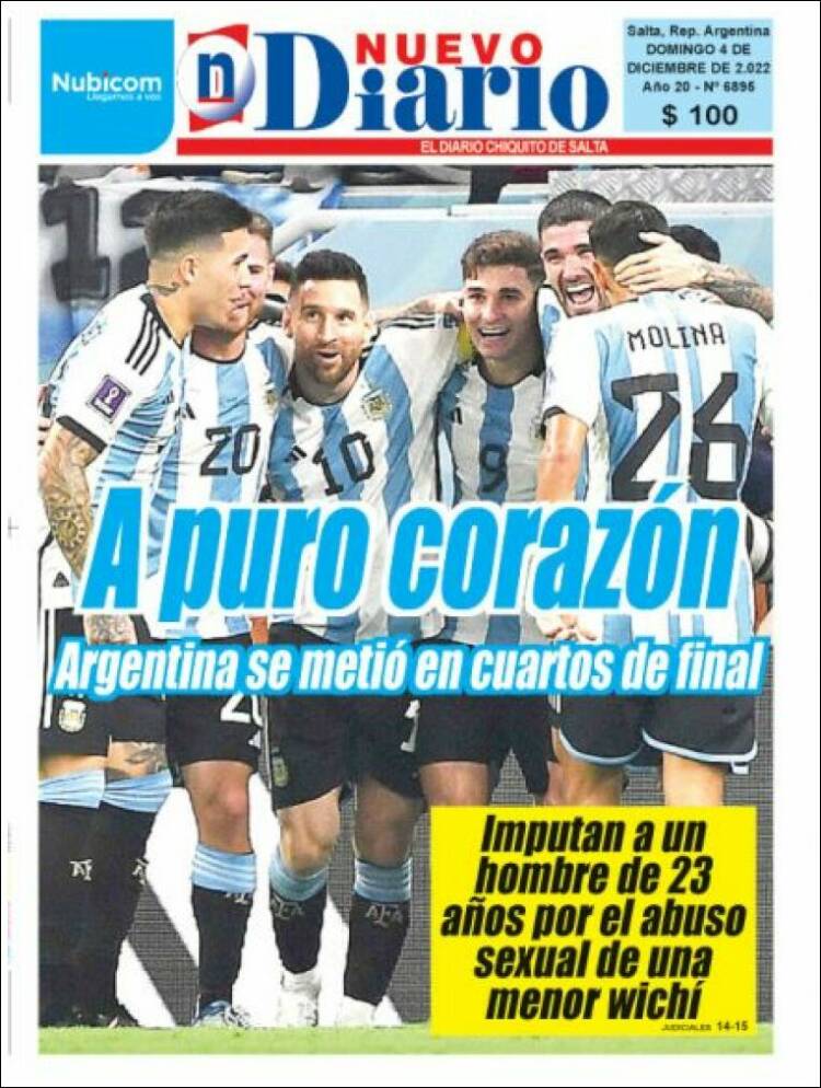 Portada de Nuevo Diario de Salta (Argentina)