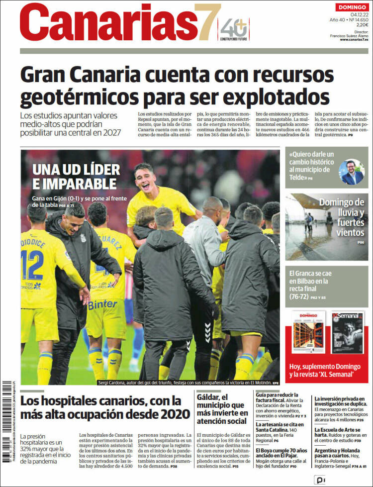 Portada de Canarias 7 (España)