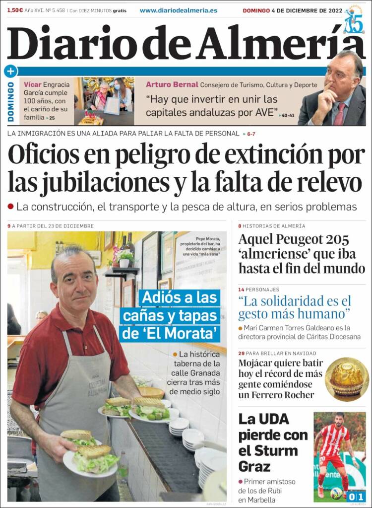 Portada de Diario de Almería (España)