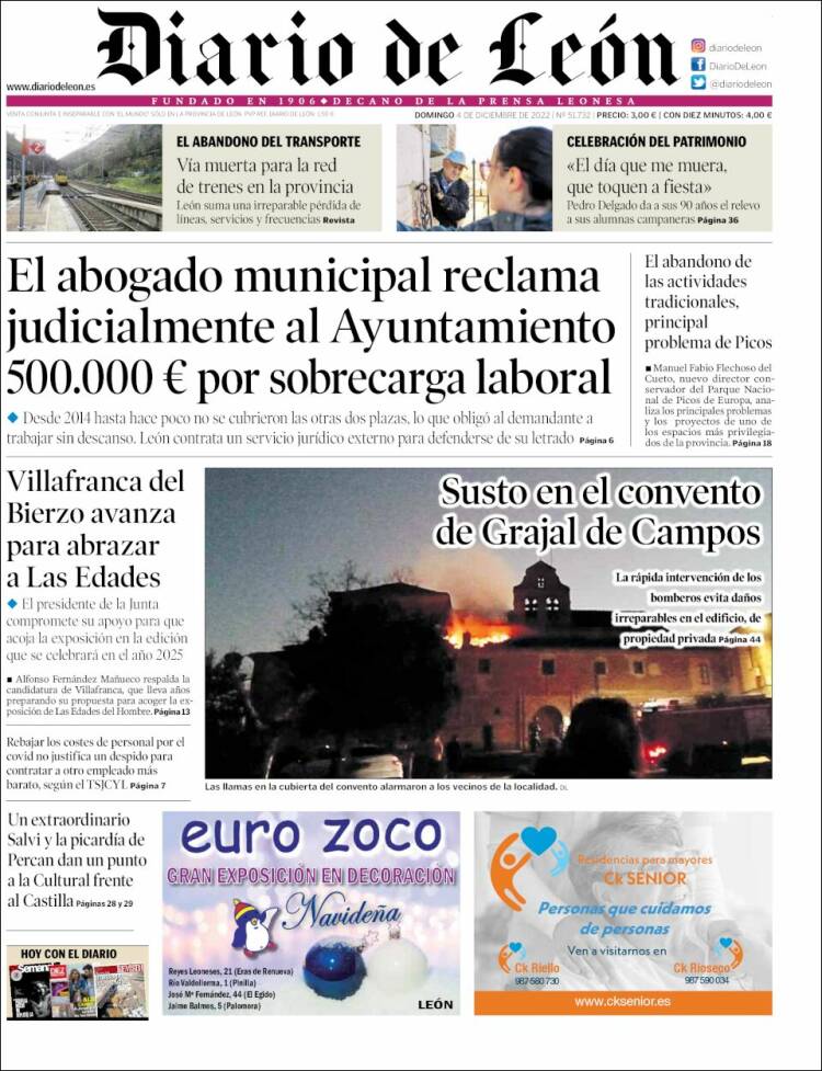 Portada de Diario de León (España)