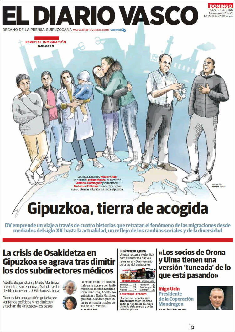 Portada de Diario Vasco (España)