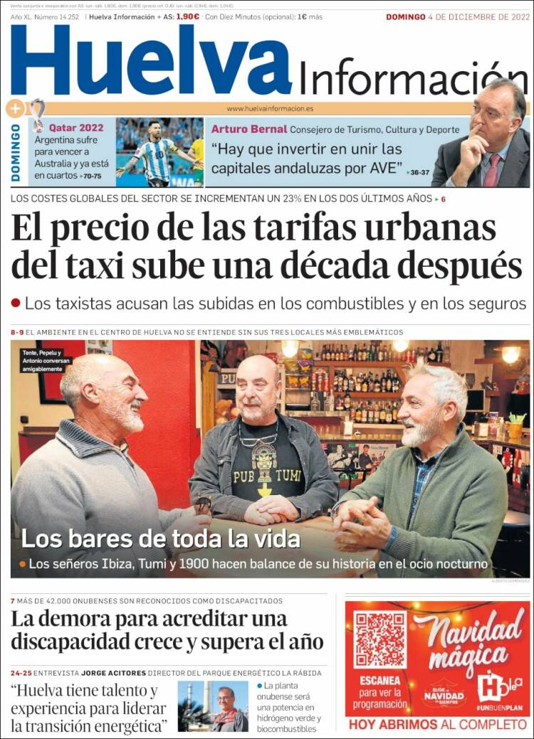 Portada de Huelva Información (España)