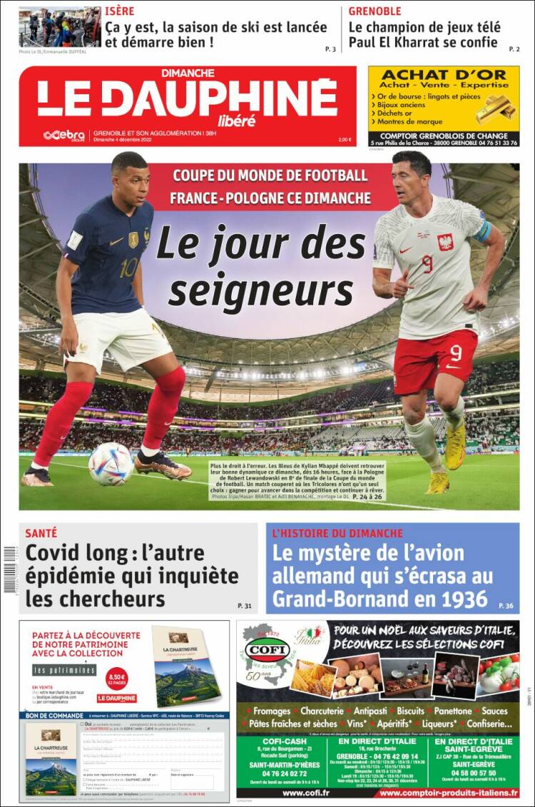 Portada de Le Dauphiné Libéré (France)