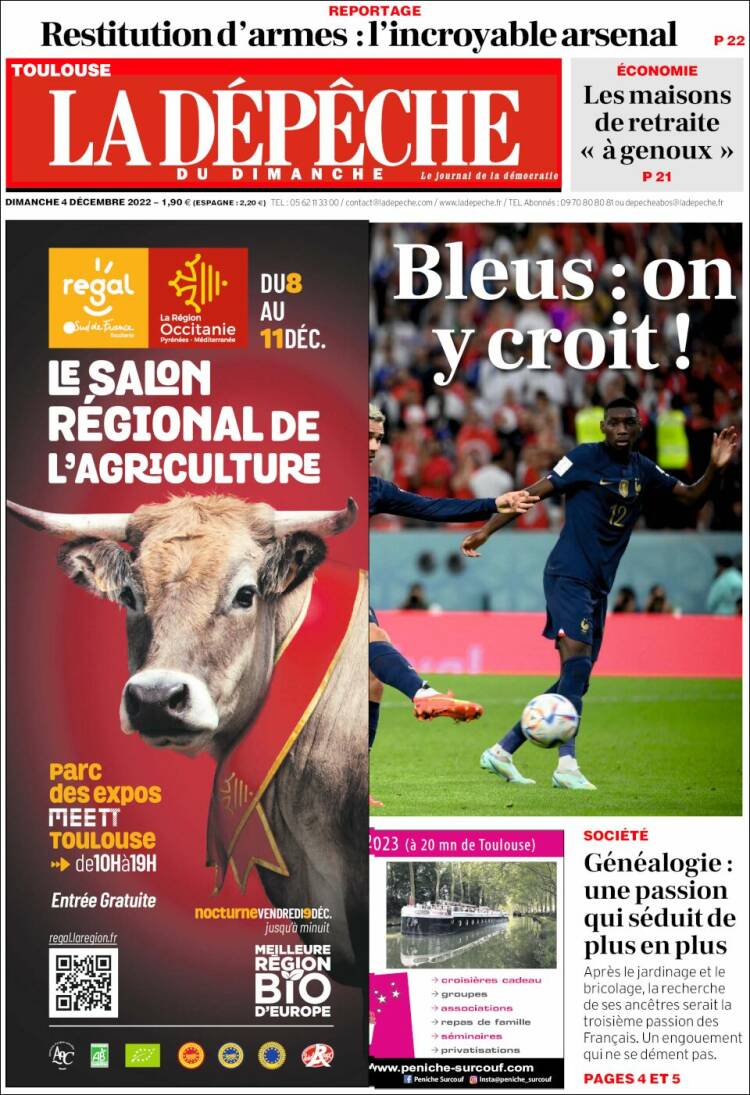 Portada de La Dépêche du Midi (France)