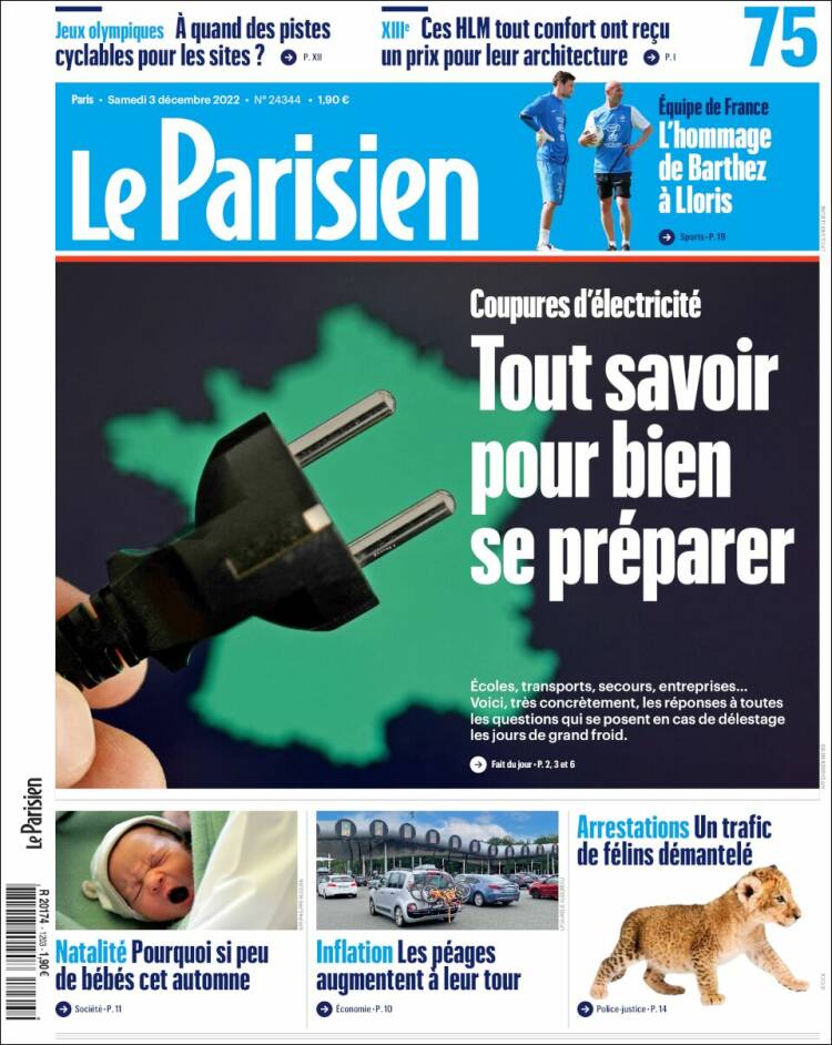 Portada de Le Parisien (France)