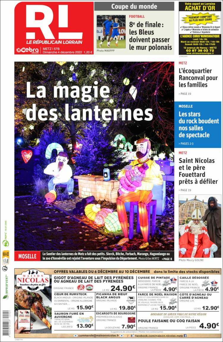 Portada de Le Republicain Lorrain (France)